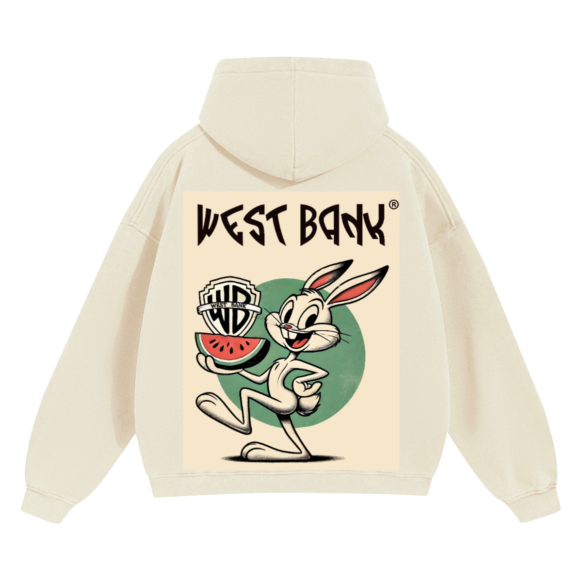 W.B West Bank Bunny Unisex Cropped Drop Shoulder Heavyweight Oversized Hoodie (Copy)