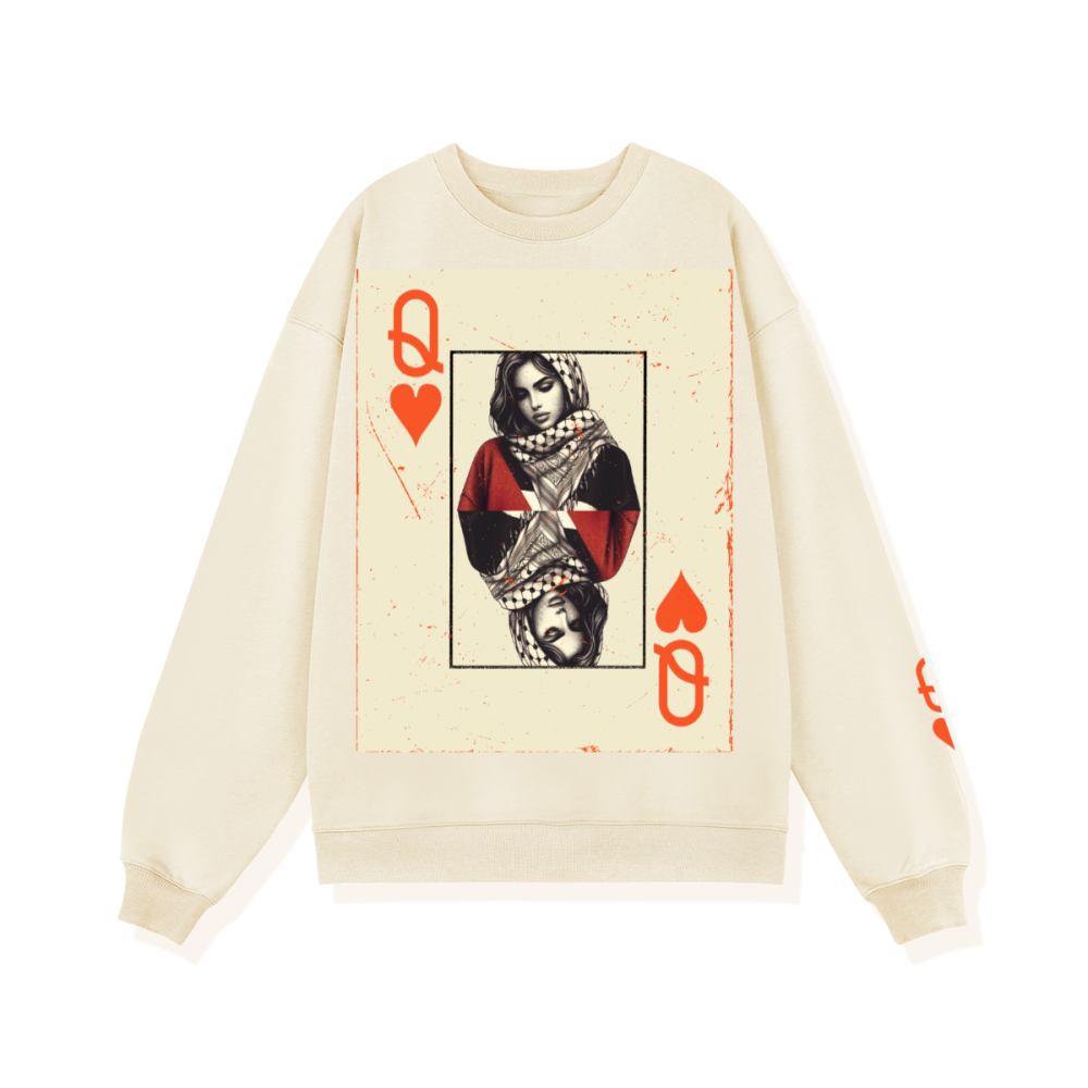 Palestinian Queen of Hearts Unisex Heavyweight Oversized Sweatshirt(370 GSM)