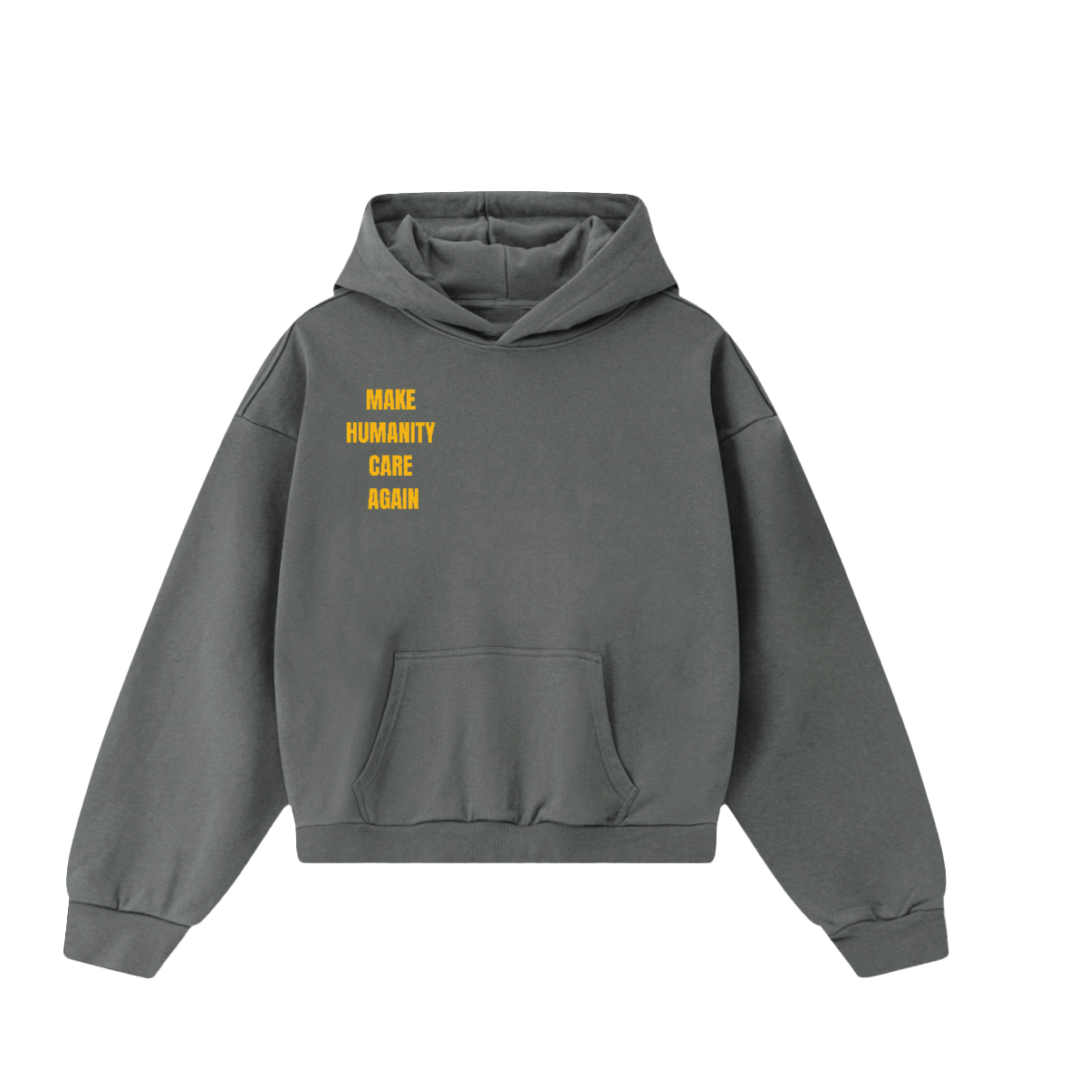 Make Humanity Care Again Unisex Heavyweight Boxy Hoodie