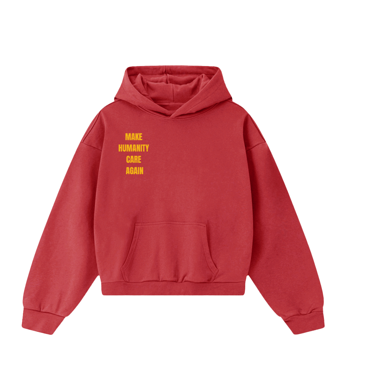 Make Humanity Care Again Unisex Heavyweight Boxy Hoodie