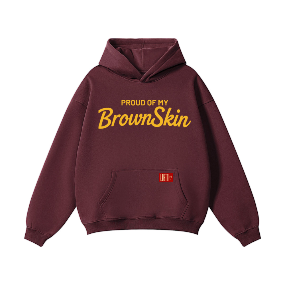 "Proud Of My Brown Skin" Unisex Soft Cotton Pullover Hoodie