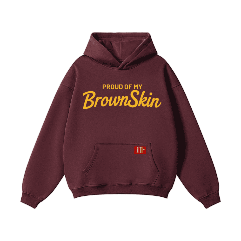 "Proud Of My Brown Skin" Unisex Soft Cotton Pullover Hoodie