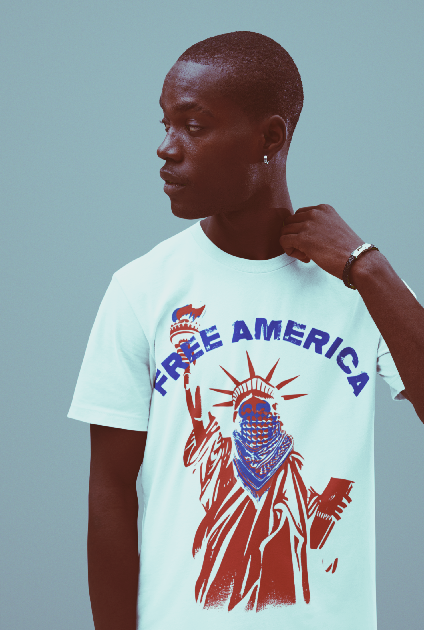Free America Regular Fit 100% Cotton Tee