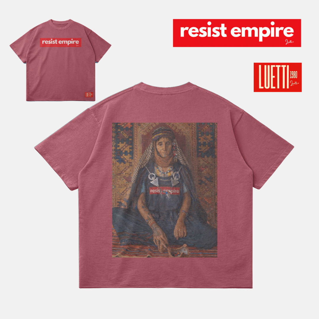 Traditional Tunisian Berber Woman resist empire Oversized Raw Hem Tee