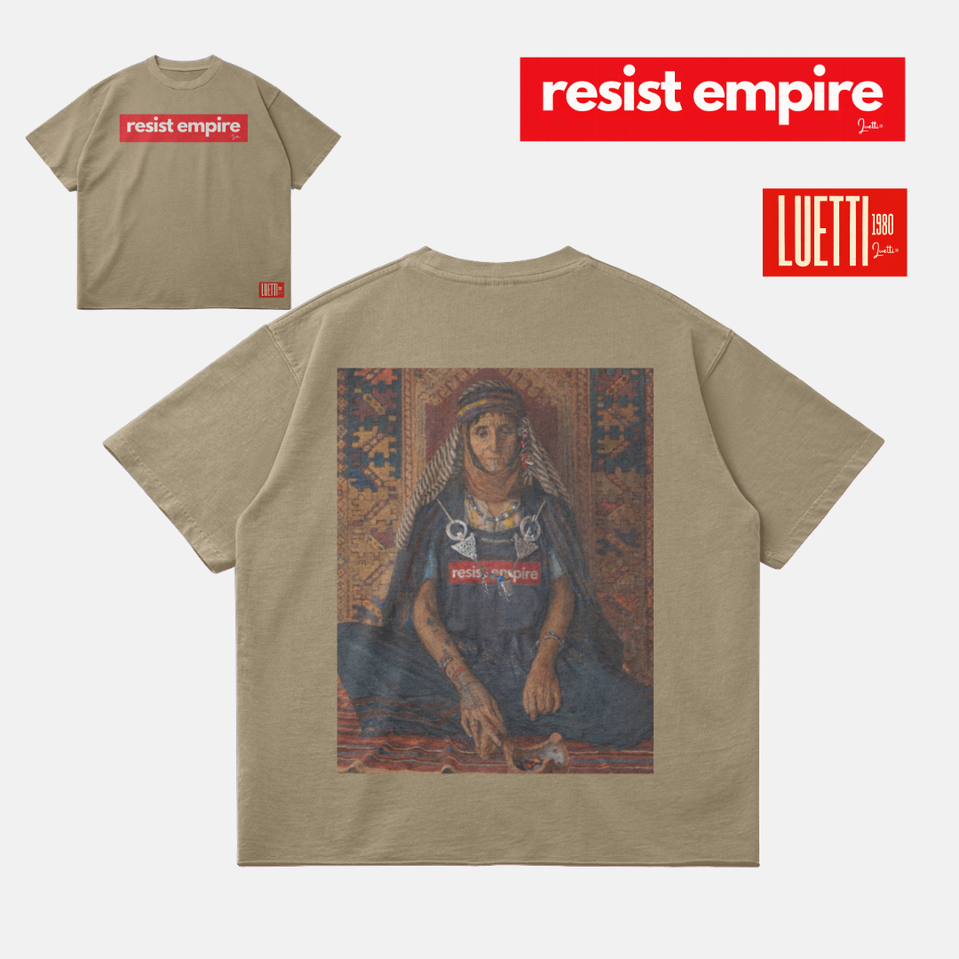 Traditional Tunisian Berber Woman resist empire Oversized Raw Hem Tee