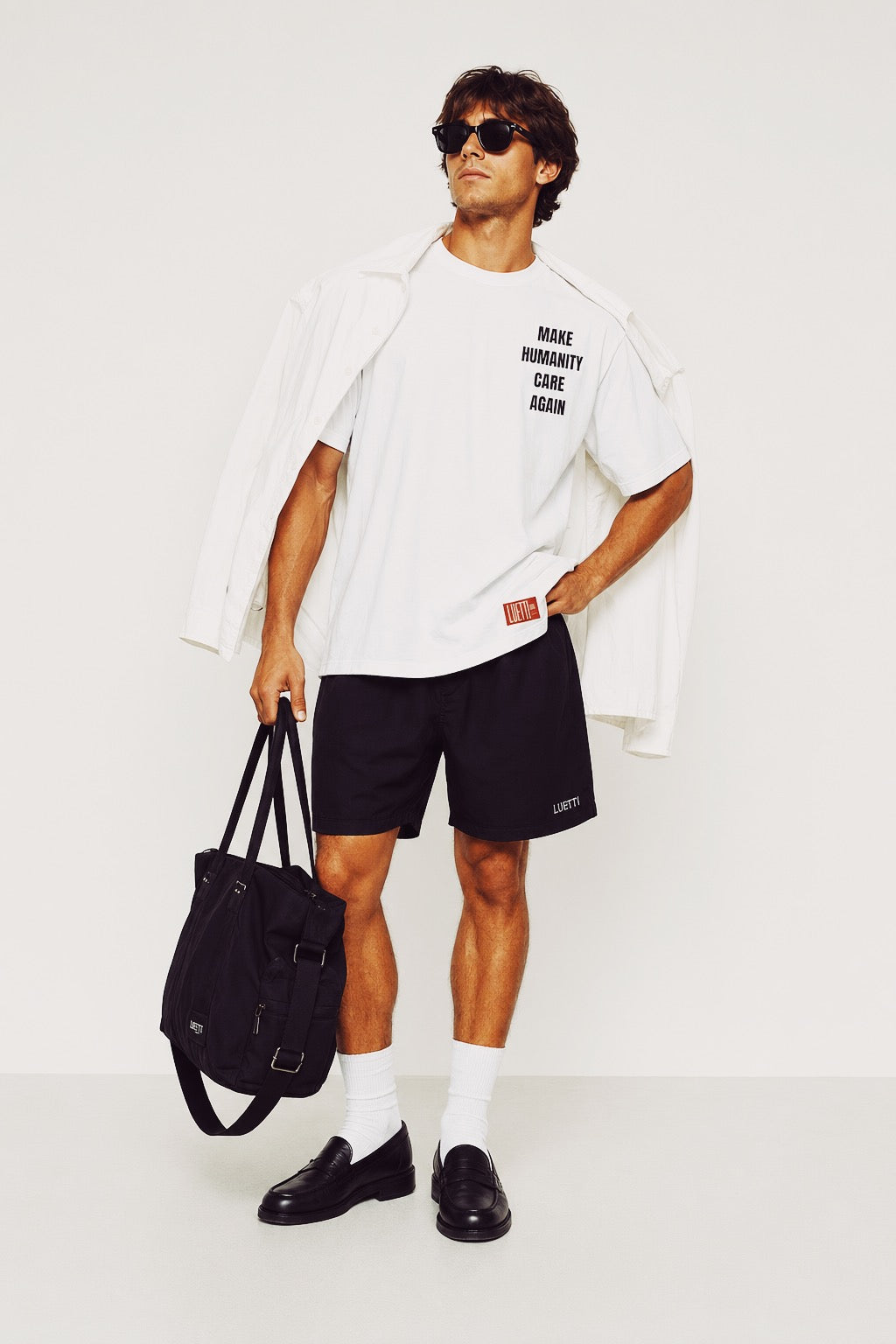 MAKE HUMANITY CARE AGAIN Velvet Finish Regular Fit Tee