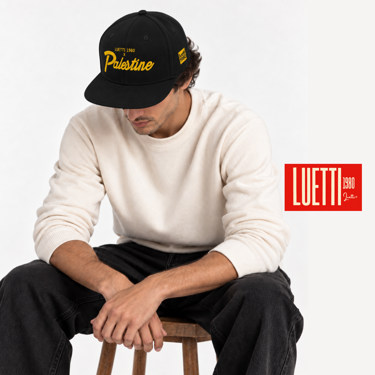 Palestine Retro Sports Font Flat Brim Baseball Hat