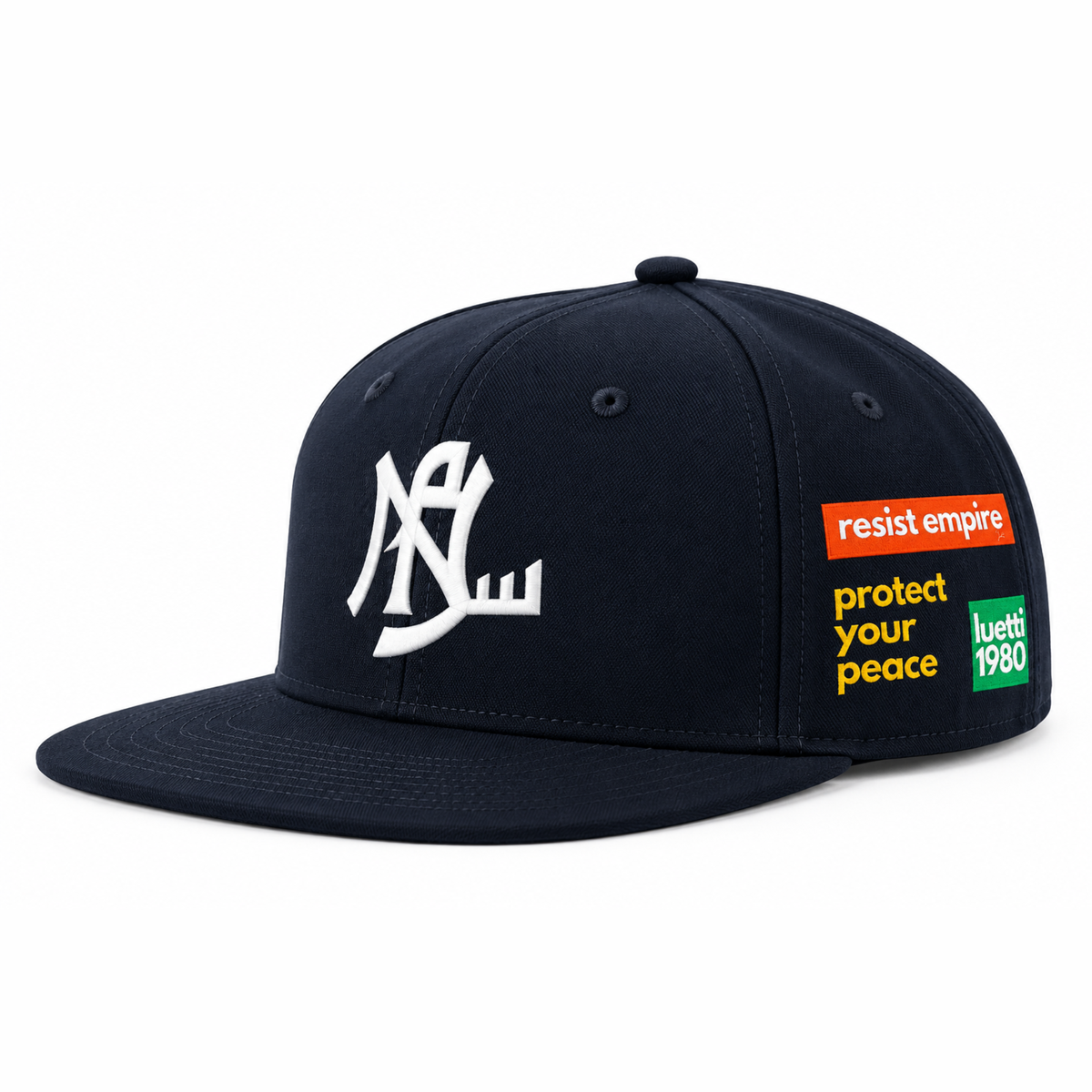 SALAM "Peace" Yankees-inspired multi logo flat bill baseball cap