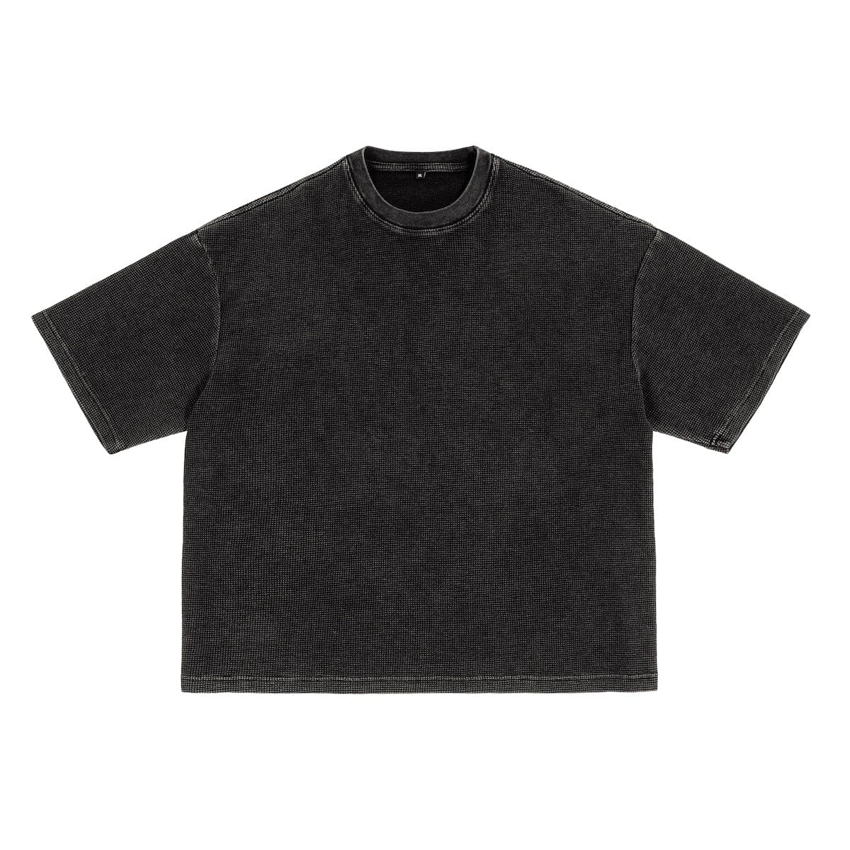 Luetti 1980 Premium Waffle-Textured Washed Cropped Boxy T-Shirt