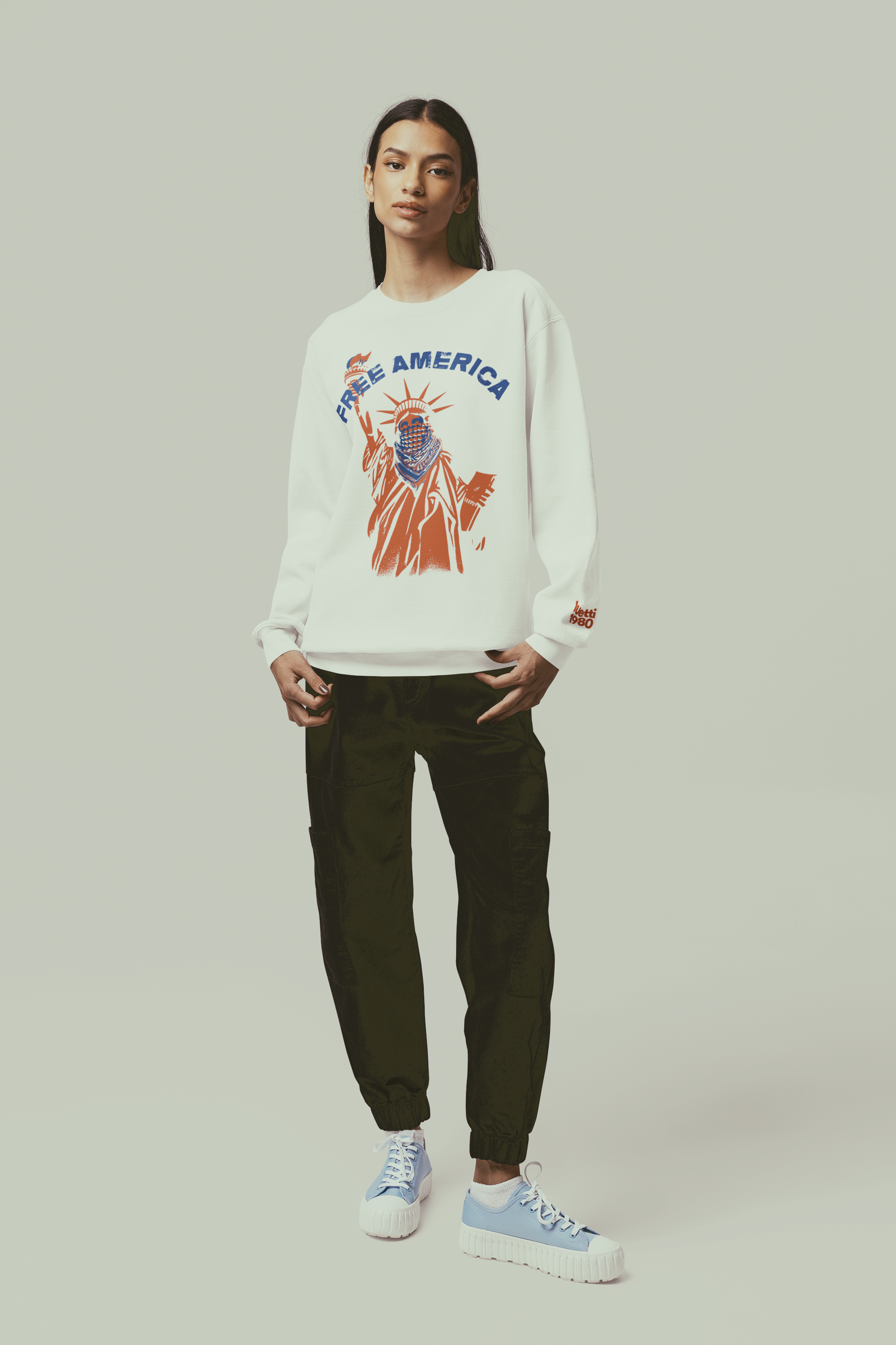 Free America Drop Shoulders Sweatshirt
