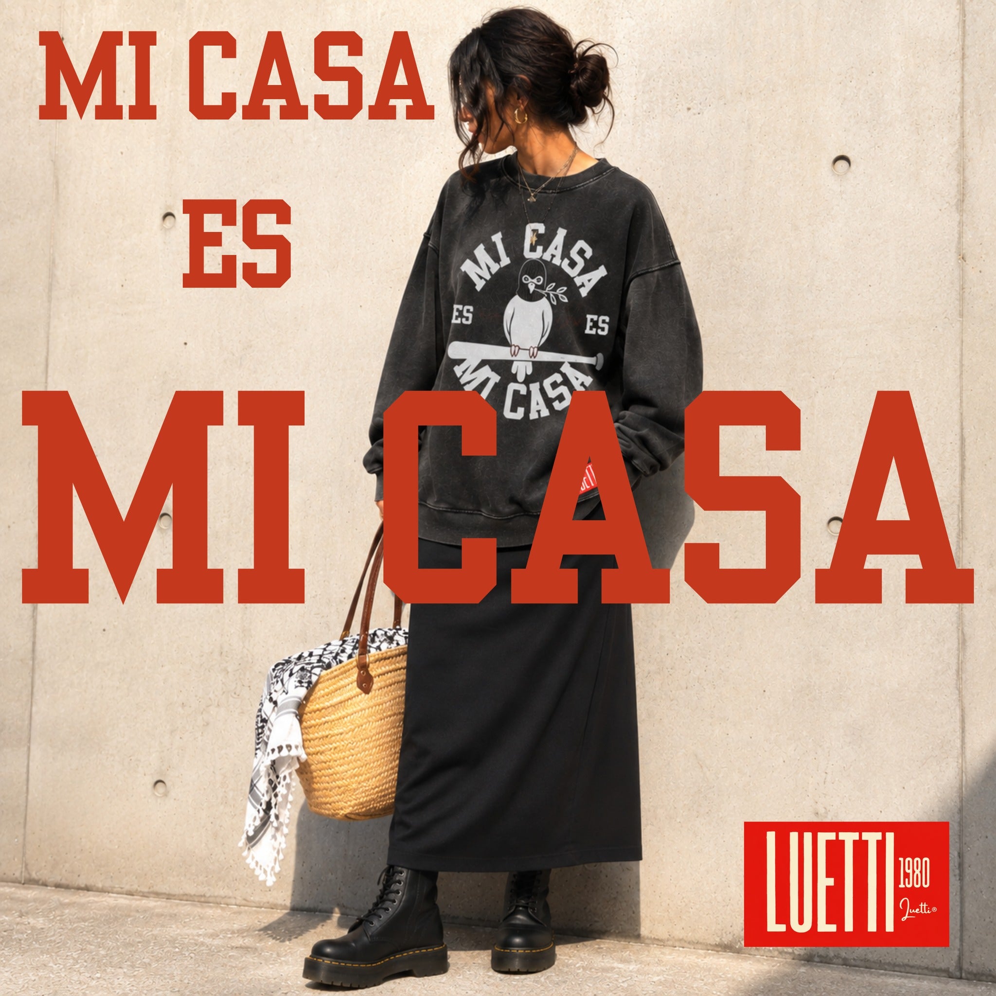 Mi Casa Es Mi Casa Faded Oversized Sweatshirt
