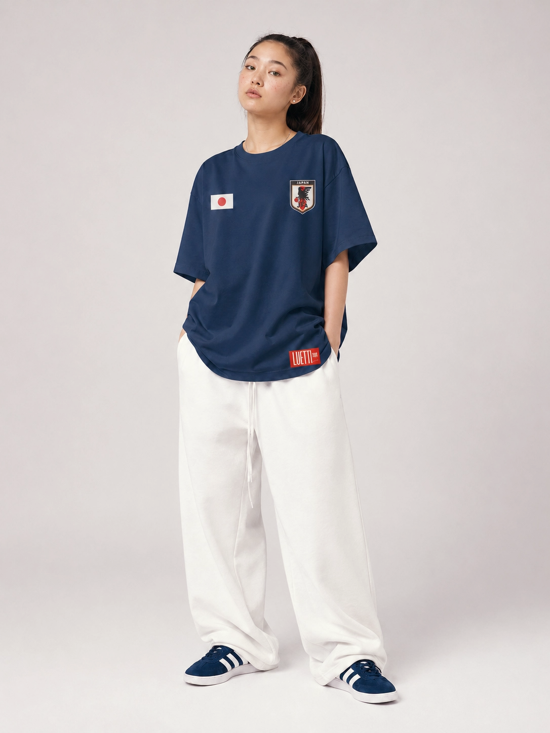 Vintage Unisex Japan Soccer Embroidered Tubular High Quality Tee