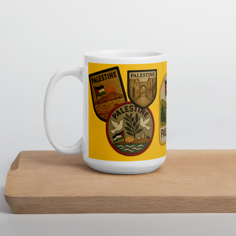 Palestine Vintage Patches White Glossy 20 Oz Mug