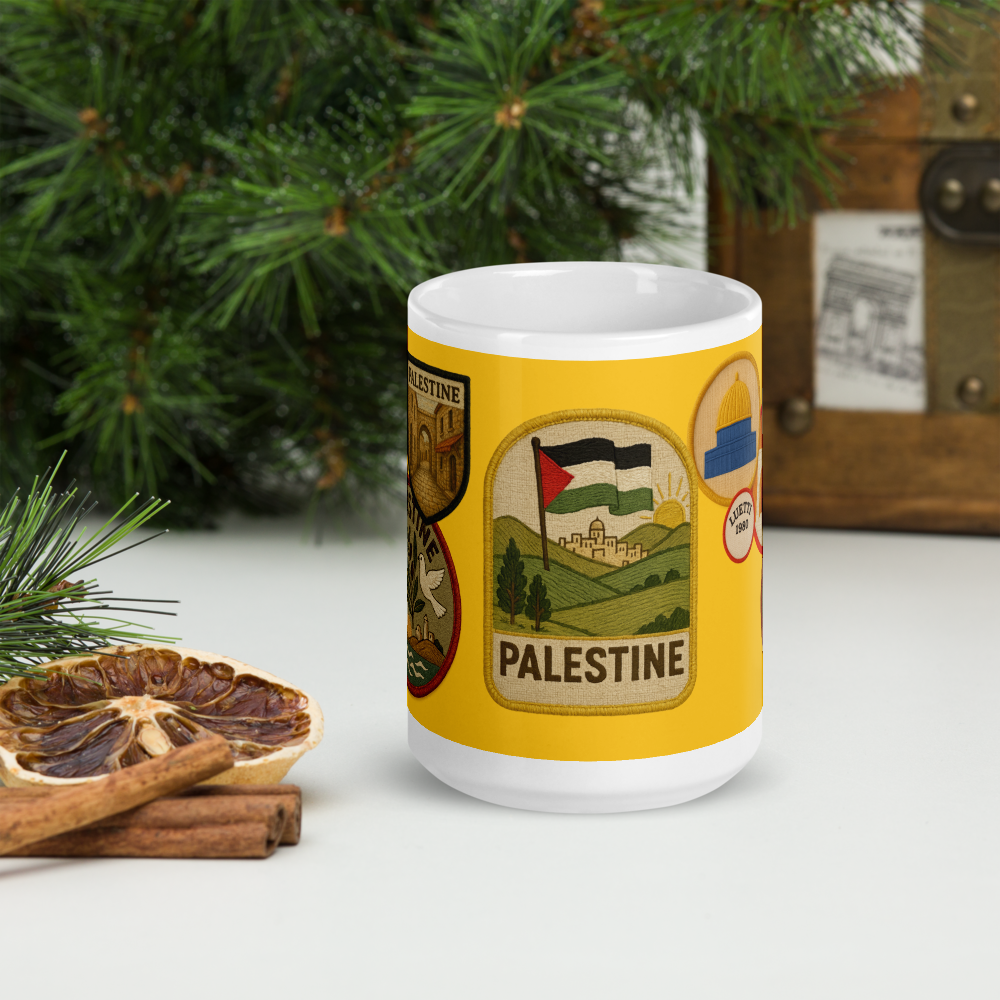 Palestine Vintage Patches White Glossy 20 Oz Mug