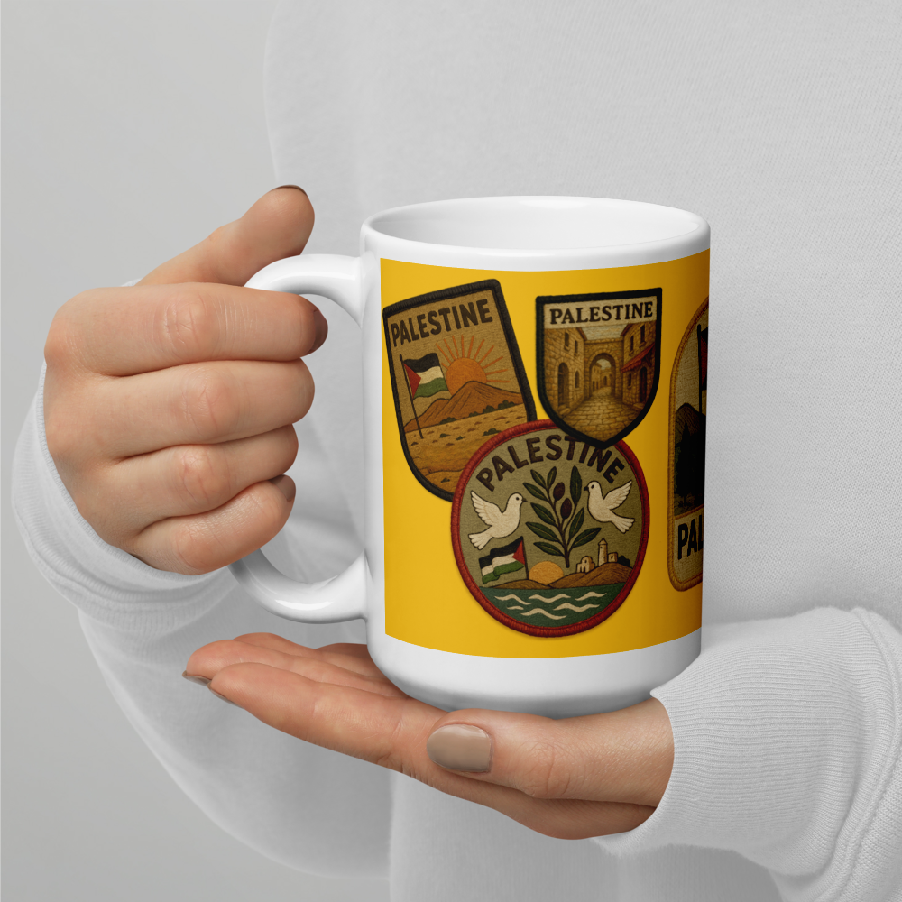 Palestine Vintage Patches White Glossy 20 Oz Mug