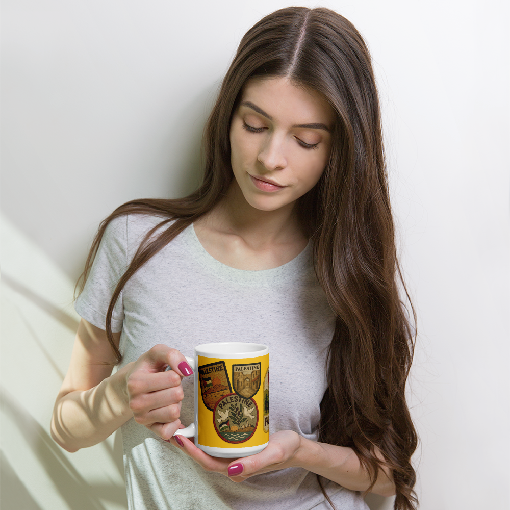 Palestine Vintage Patches White Glossy 20 Oz Mug