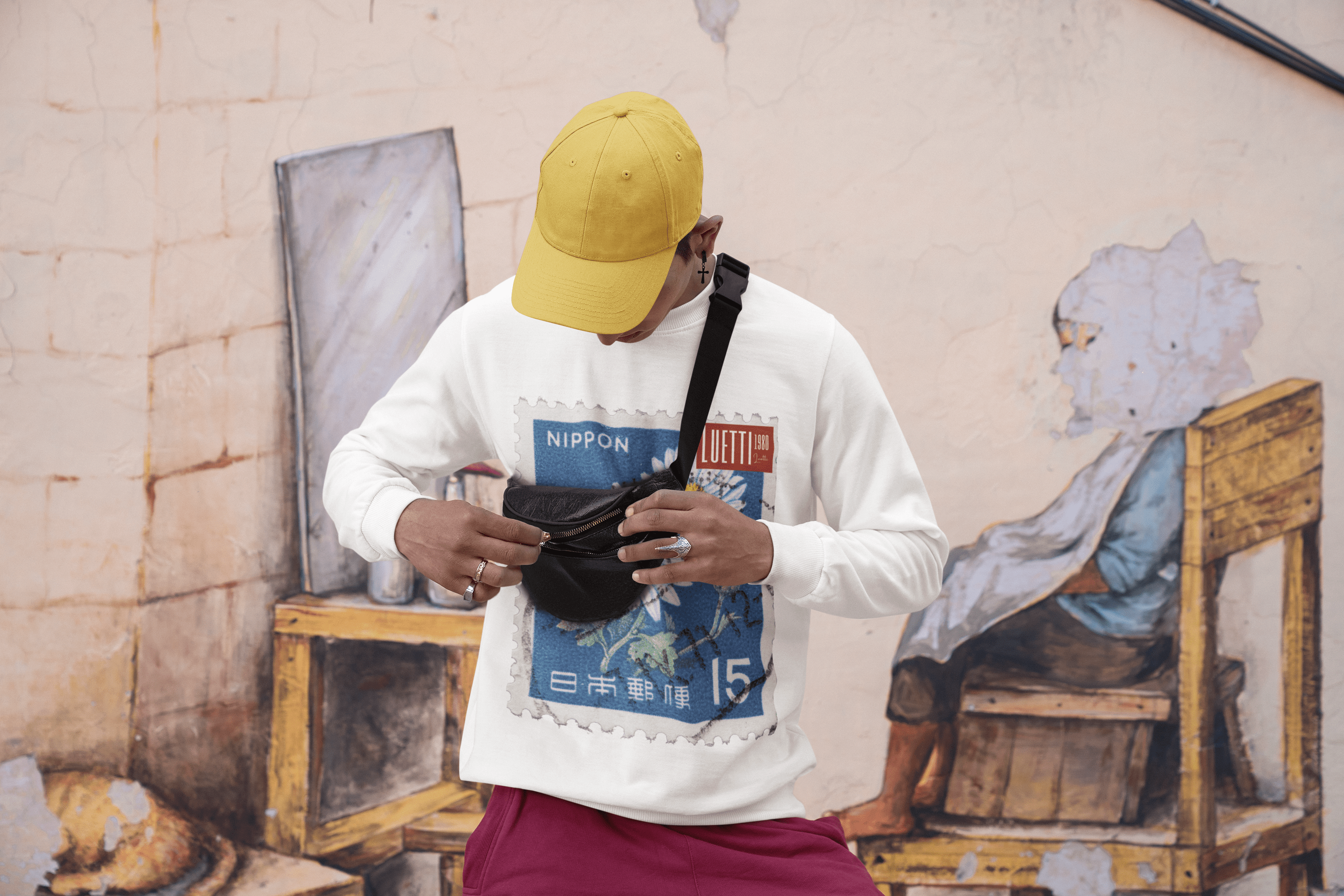 Nippon Japanese Stamp Unisex Sweatshirt