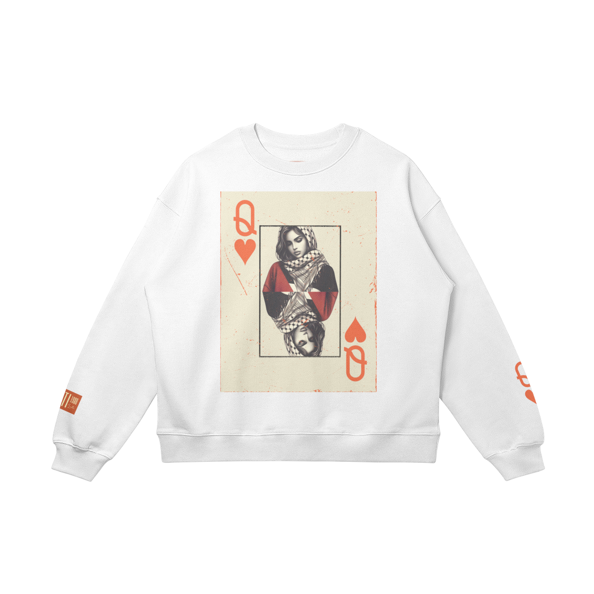 Palestinian Queen of Hearts Drop Shoulders Sweatshirt