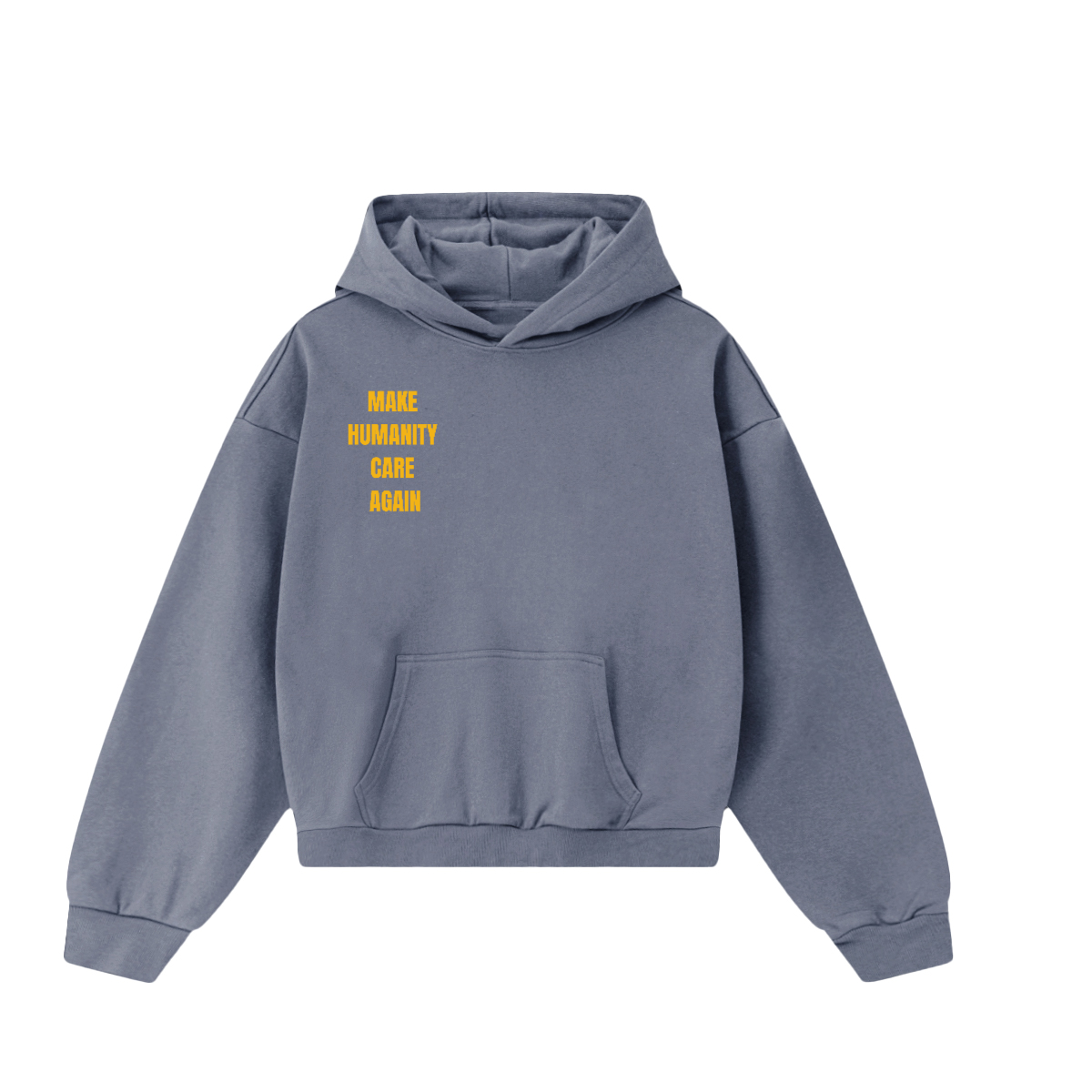 Make Humanity Care Again Unisex Heavyweight Boxy Hoodie