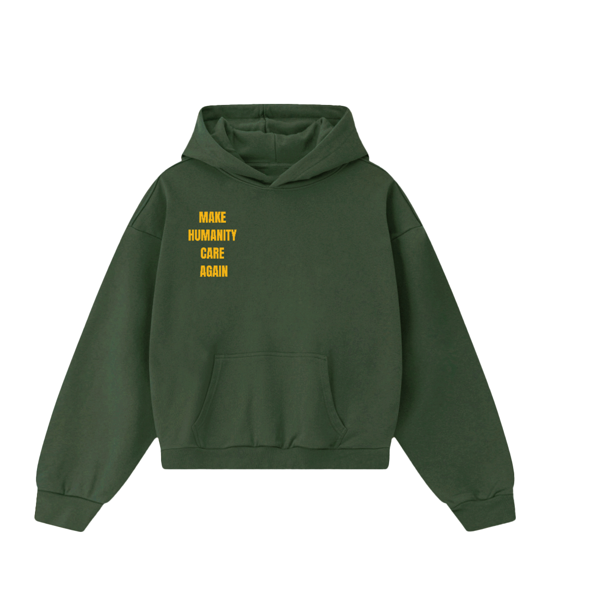 Make Humanity Care Again Unisex Heavyweight Boxy Hoodie