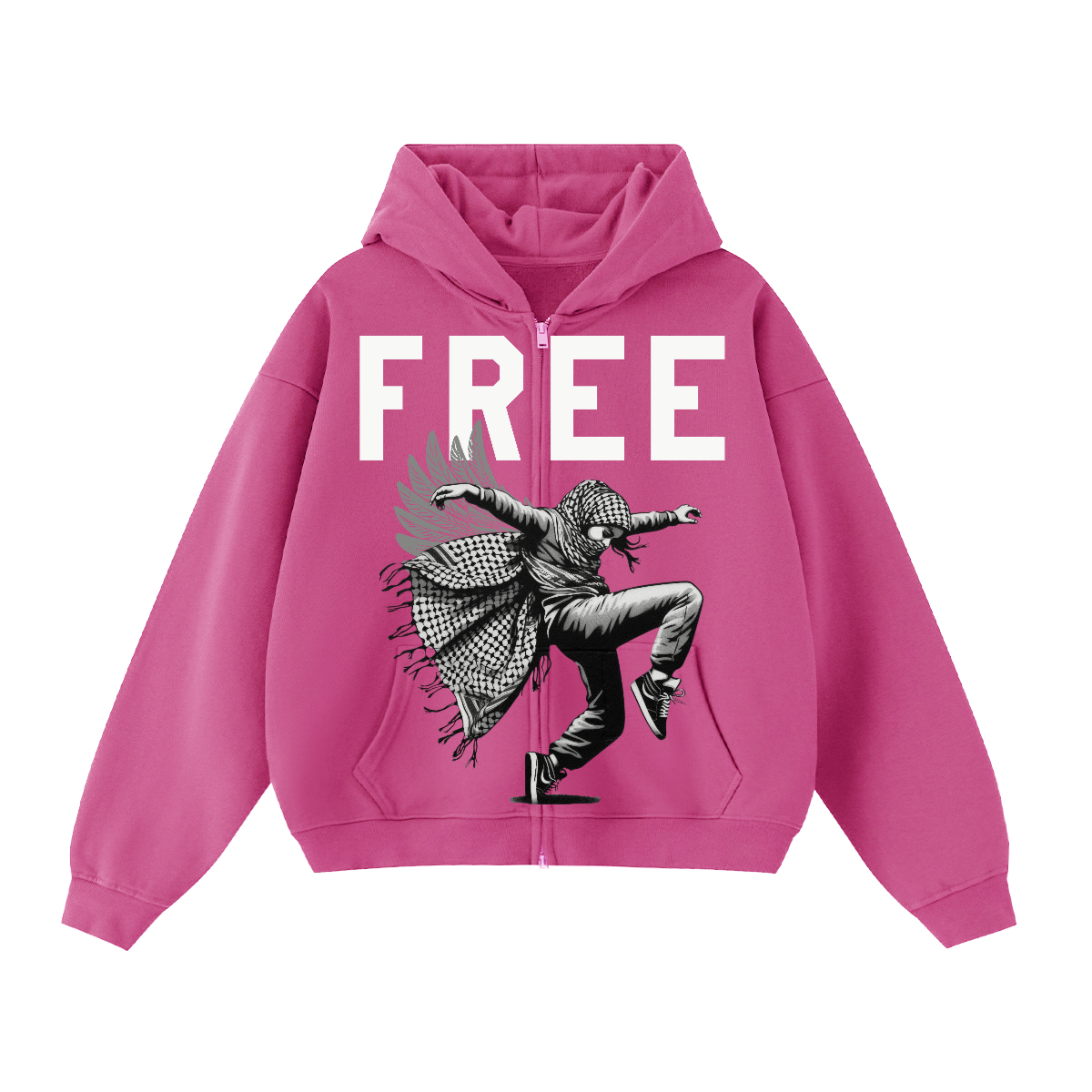 Freedom Dancer Unisex Cropped Double-Zip Hoodie