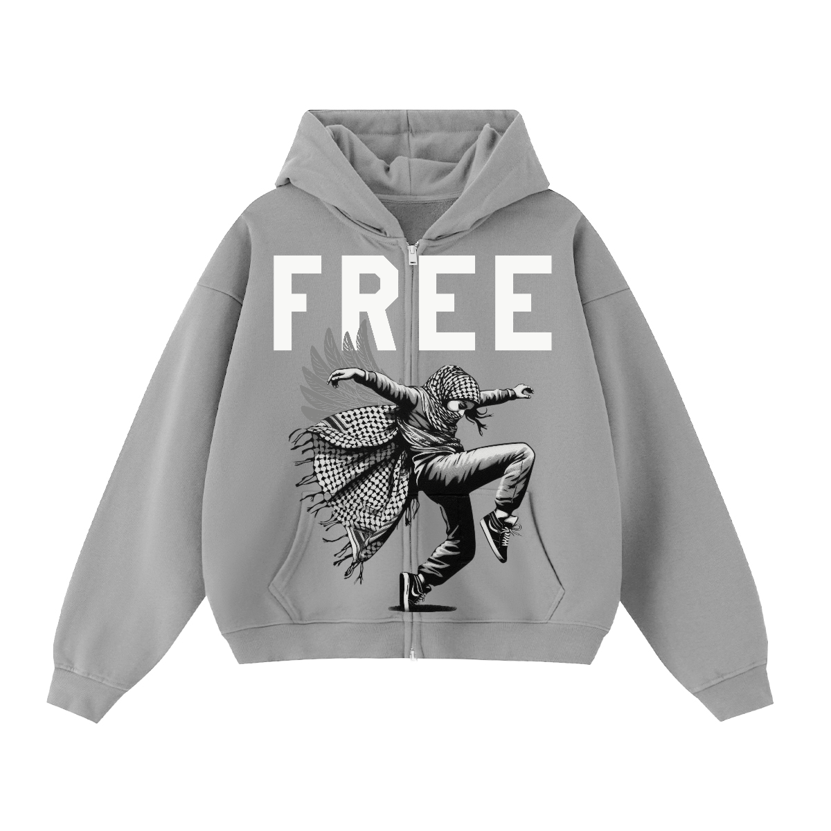 Freedom Dancer Unisex Cropped Double-Zip Hoodie