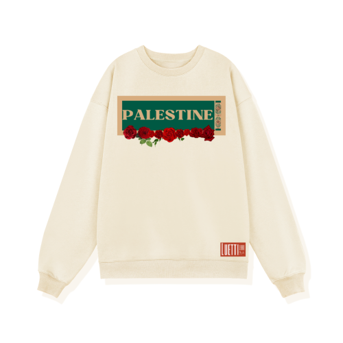 Palestine Roses Logo Drop Shoulders Sweatshirt