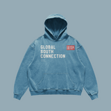 Global South Connection Faded Loose Hoodie - Embroided Red Logo