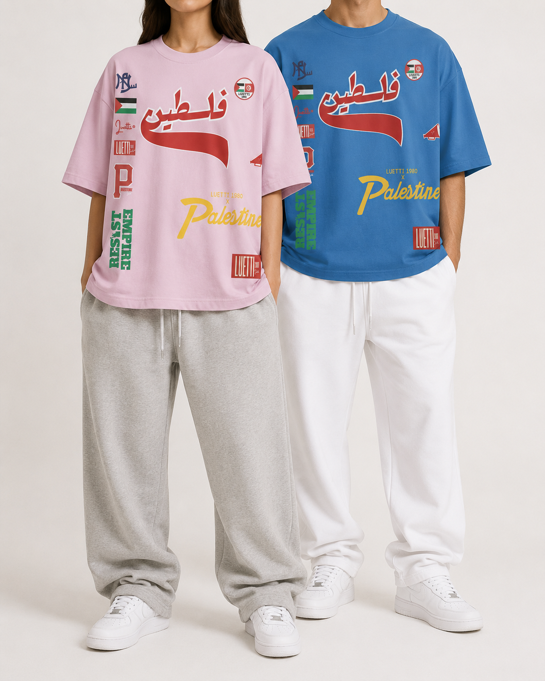 Palestine Collegiate Embroidered and Printed Premium Boxy Tee