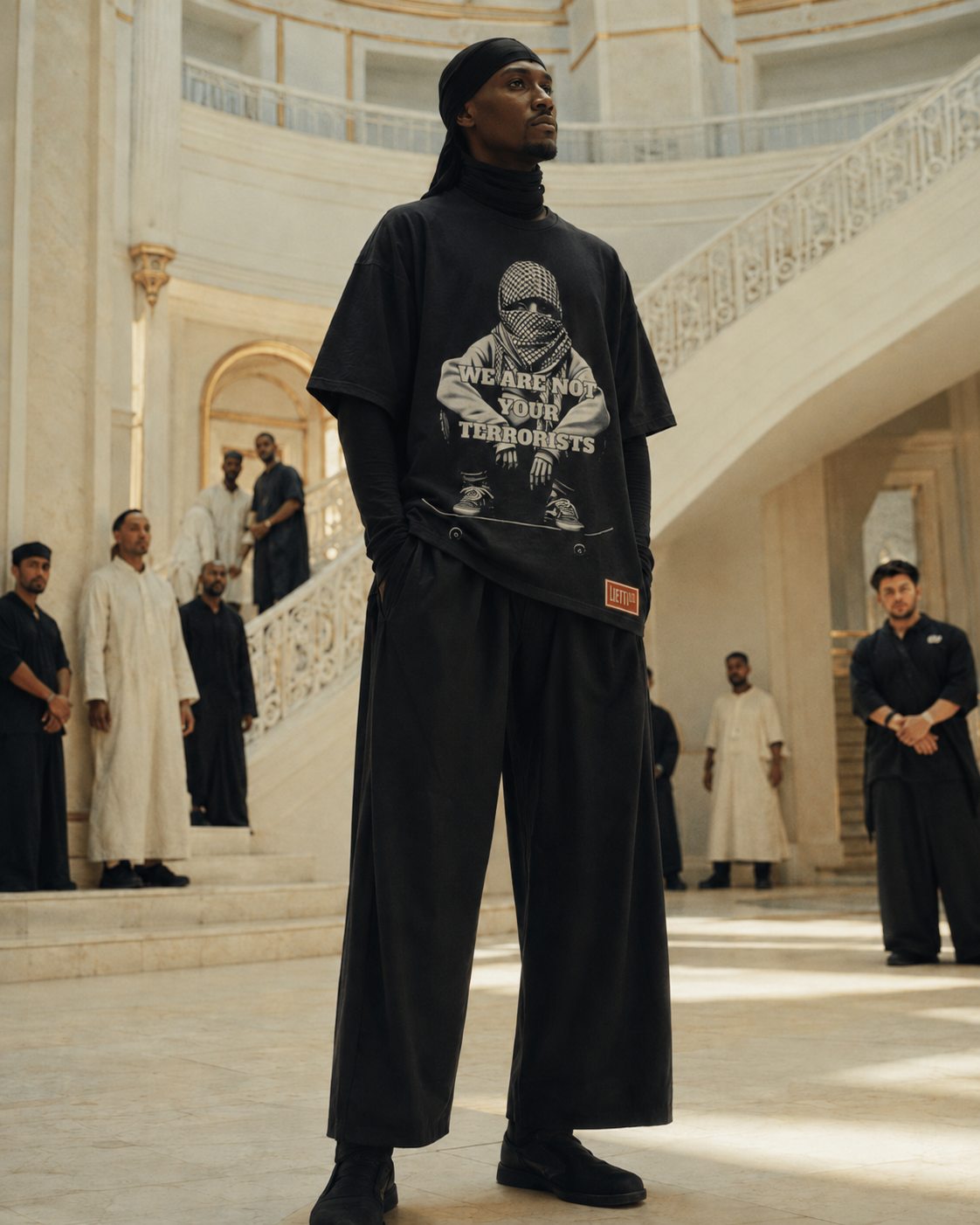 Premium Quality Raw Hem "We Are Not Your Terrorists" Loose Tee