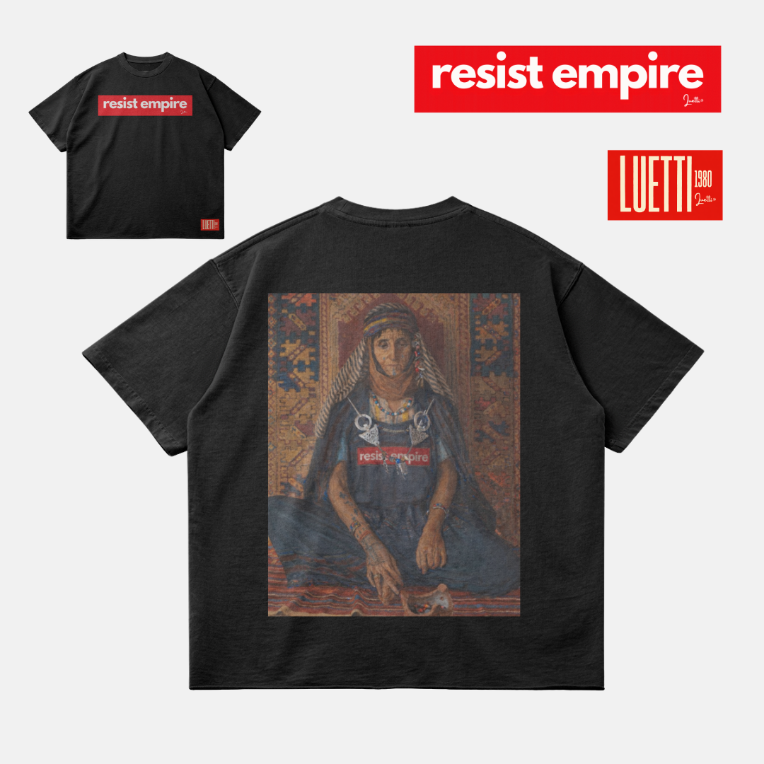 Traditional Tunisian Berber Woman resist empire Oversized Raw Hem Tee