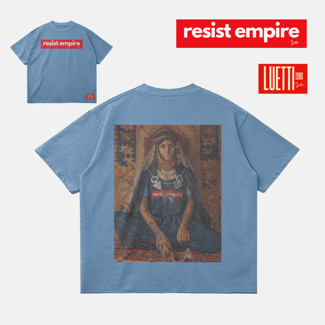 Traditional Tunisian Berber Woman resist empire Oversized Raw Hem Tee