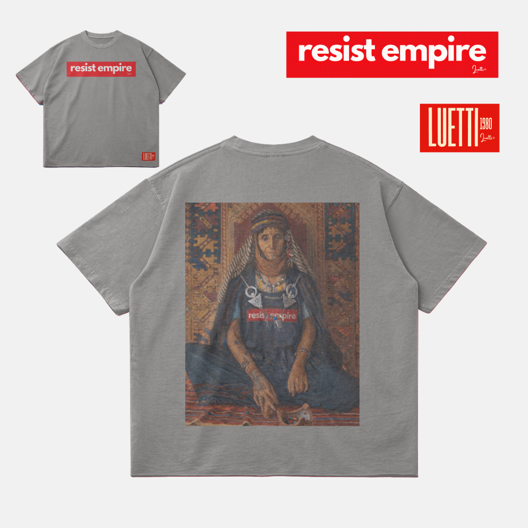 Traditional Tunisian Berber Woman resist empire Oversized Raw Hem Tee