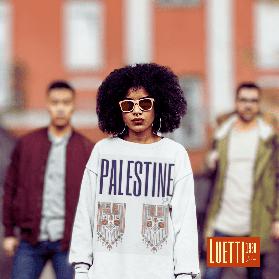 Palestine Vintage Pattern Drop Shoulders Sweatshirt