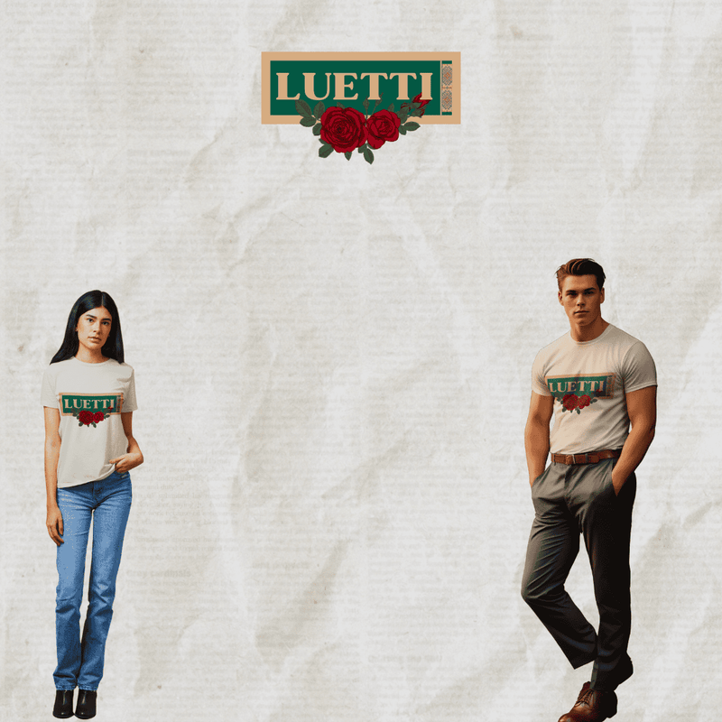 Luetti 1980 Roses and script Regular Fit T-shirt