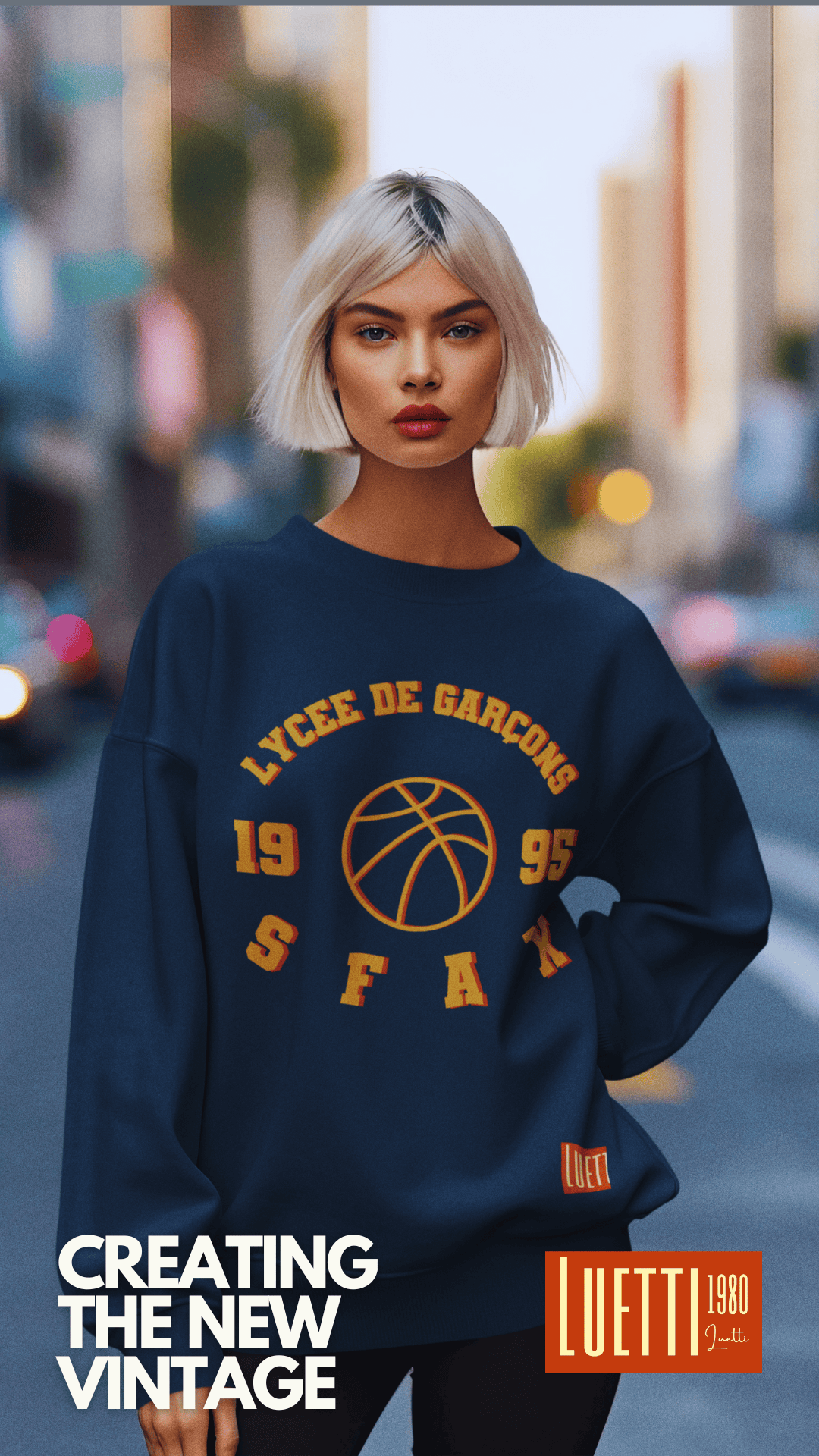 1995 Vintage High School Varsity Drop Shoulders Sweatshirt