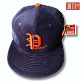 Retro Palestine, Detroit Tigers Style, Navy Corduroy Baseball Cap ￼