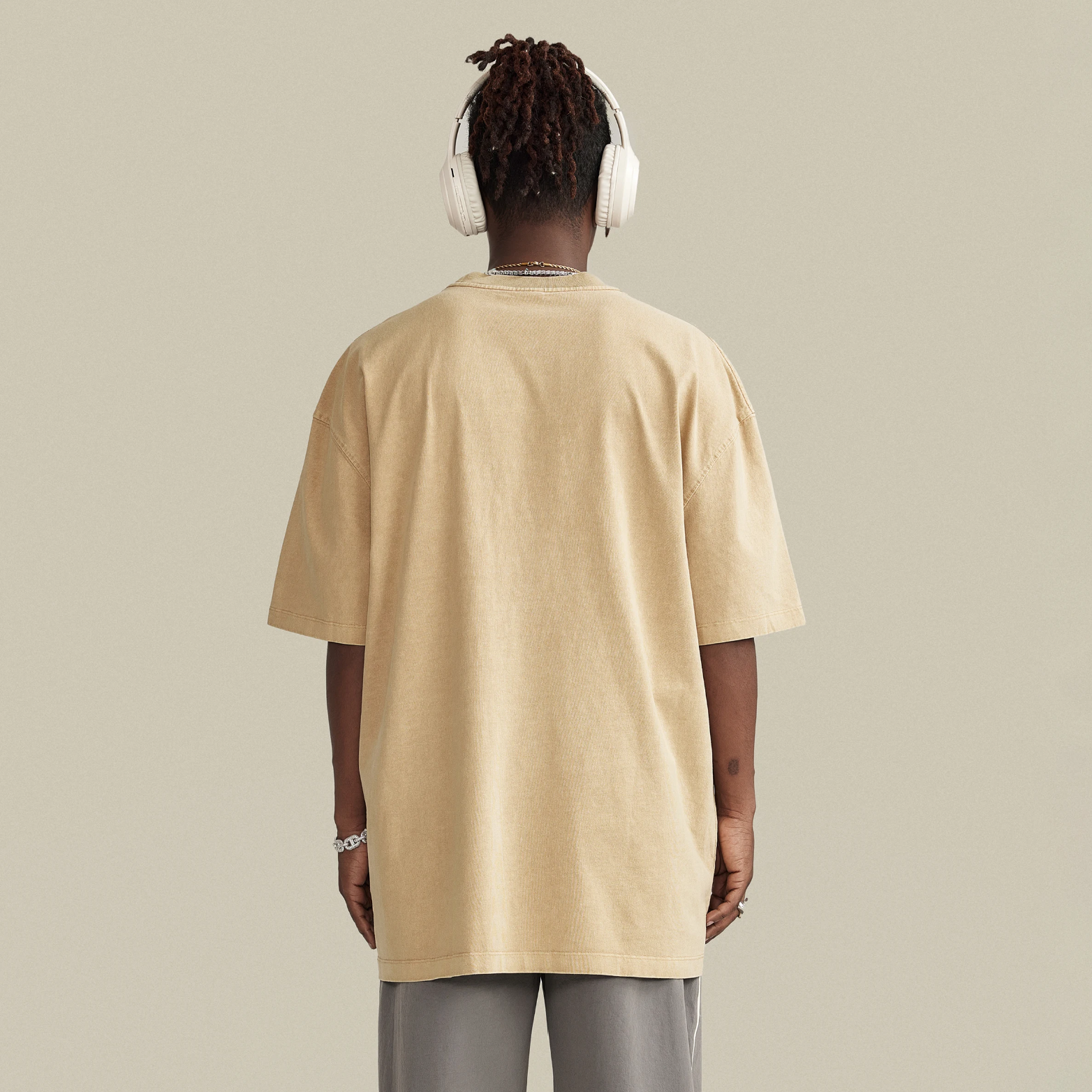 Oversized Crew Neck Washed T-shirt [2 Colors Available]