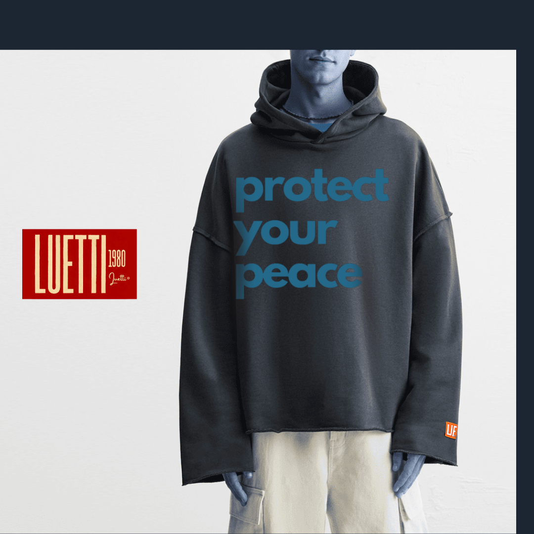 Protect Your Peace Unisex Navy Blue Boxy Hoodie