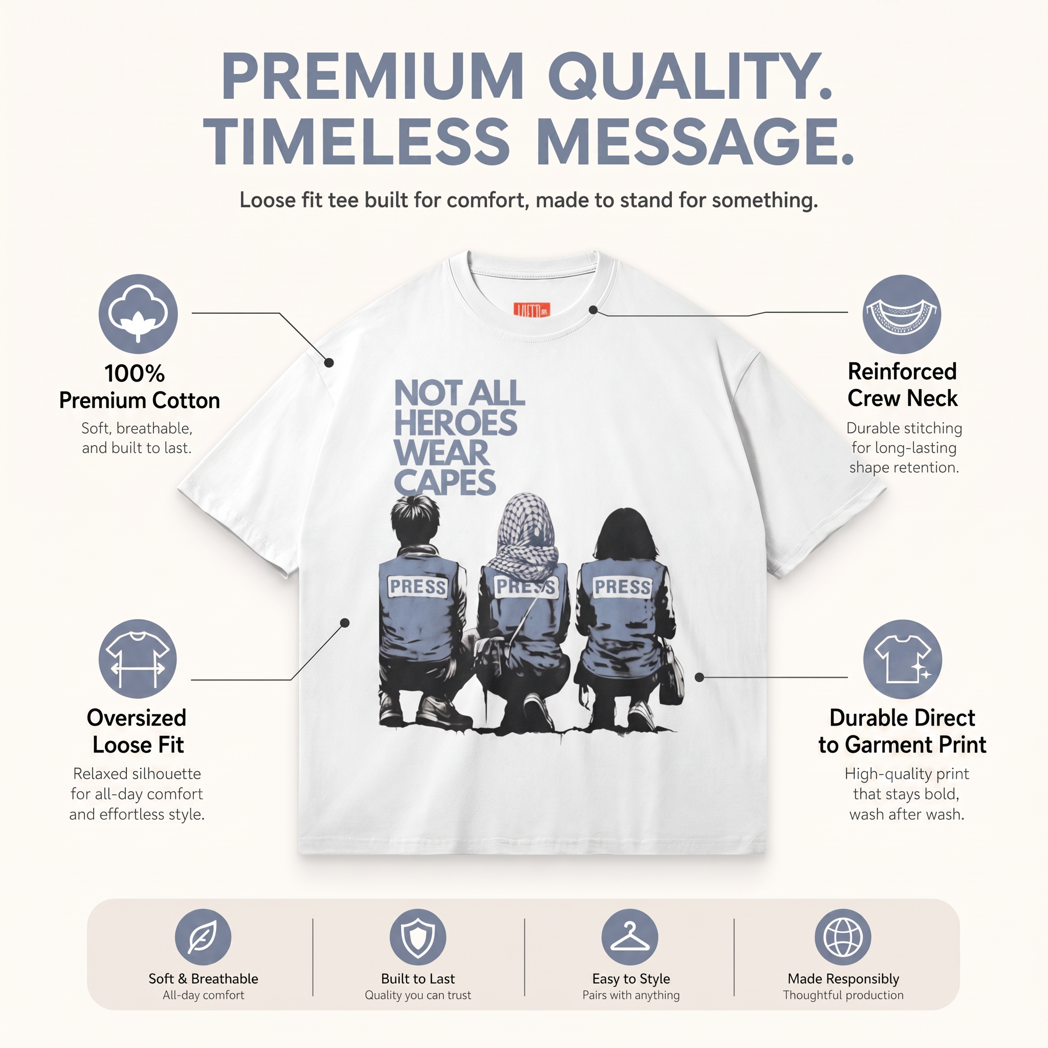 Press Heroes Loose Fit Tee