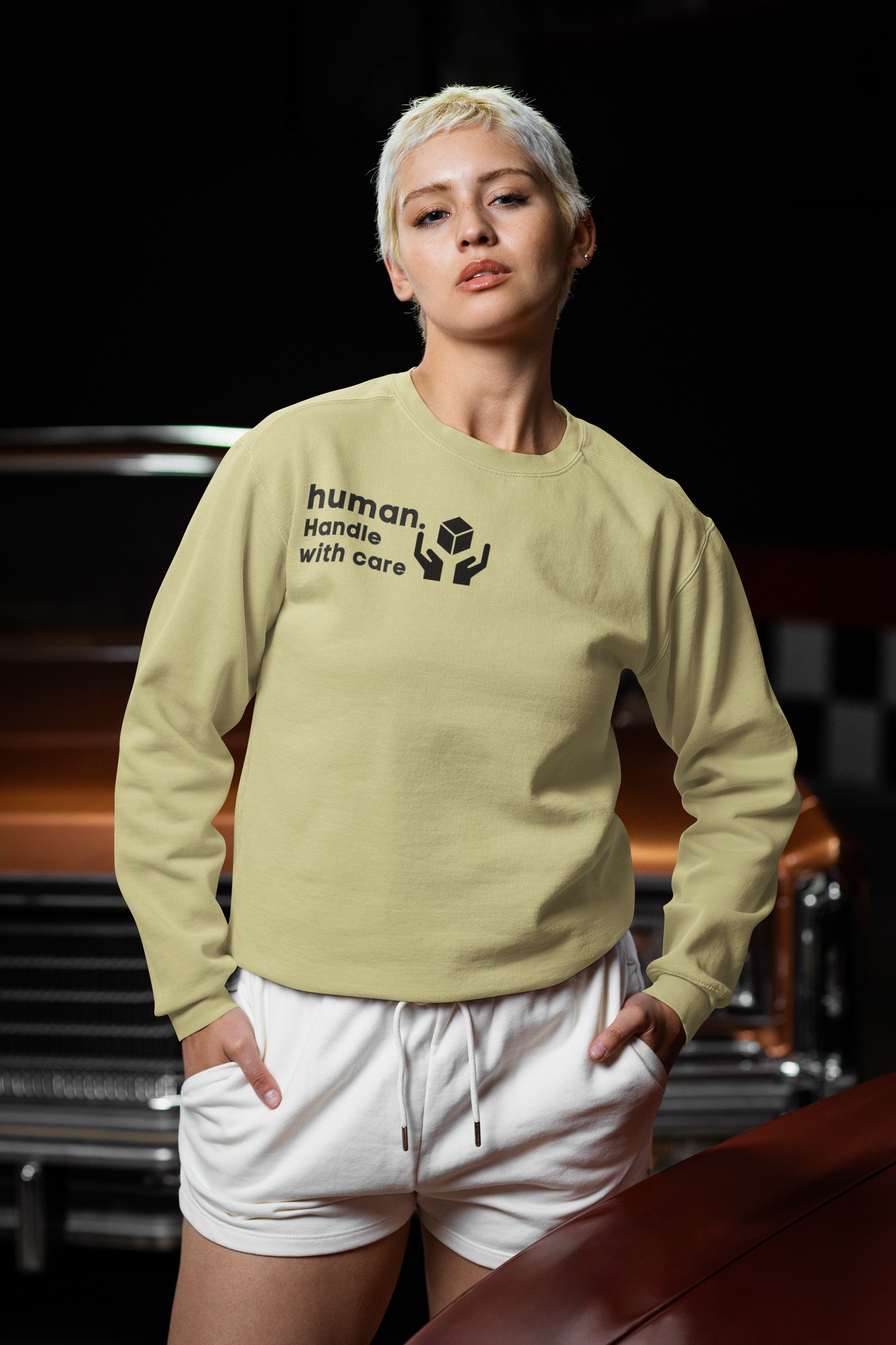 "Human. Handle With Care" Adults Unisex Heavyweight Sweatshirt