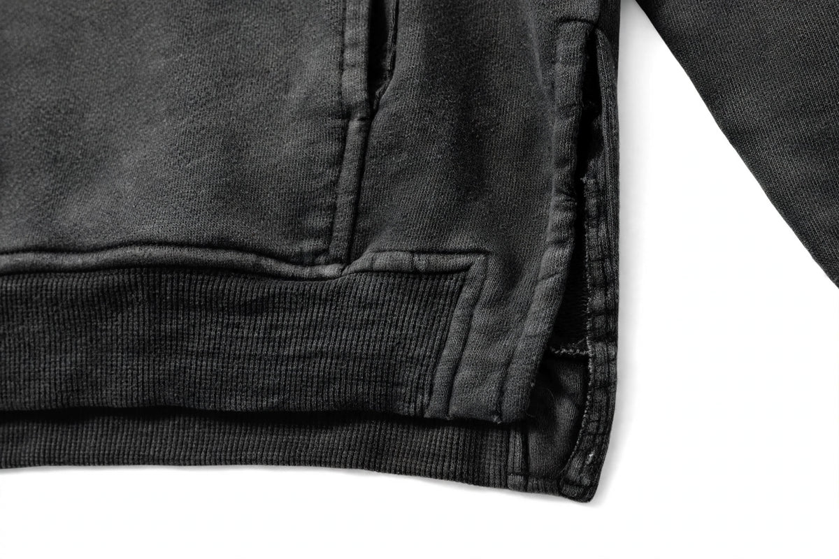 West Bank Snow Washed Slit Sides Thumbholes Hoodie