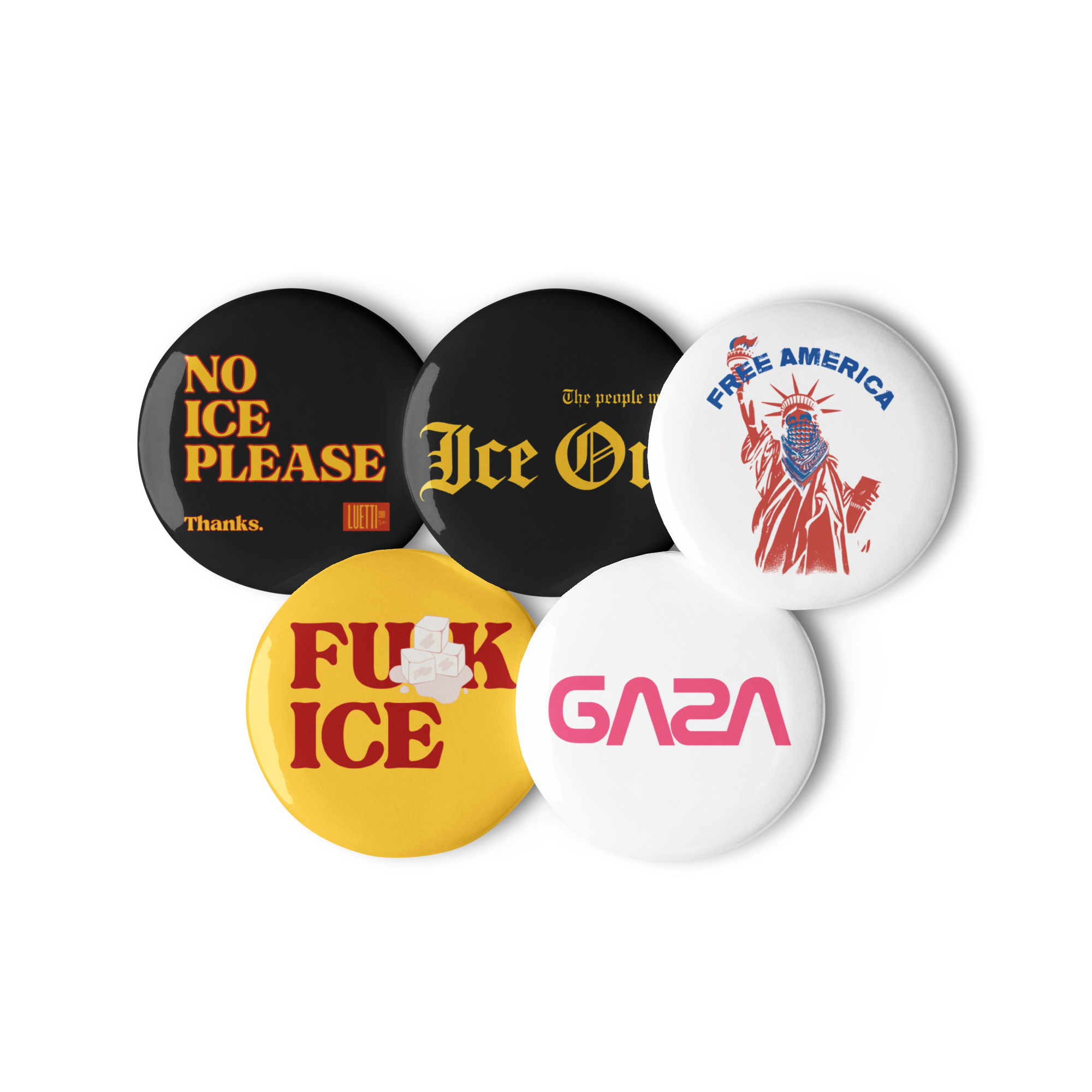 Set of Protest Pin Buttons