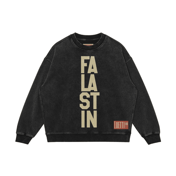 "FALASTIN" Oversized Faded Sweatshirt