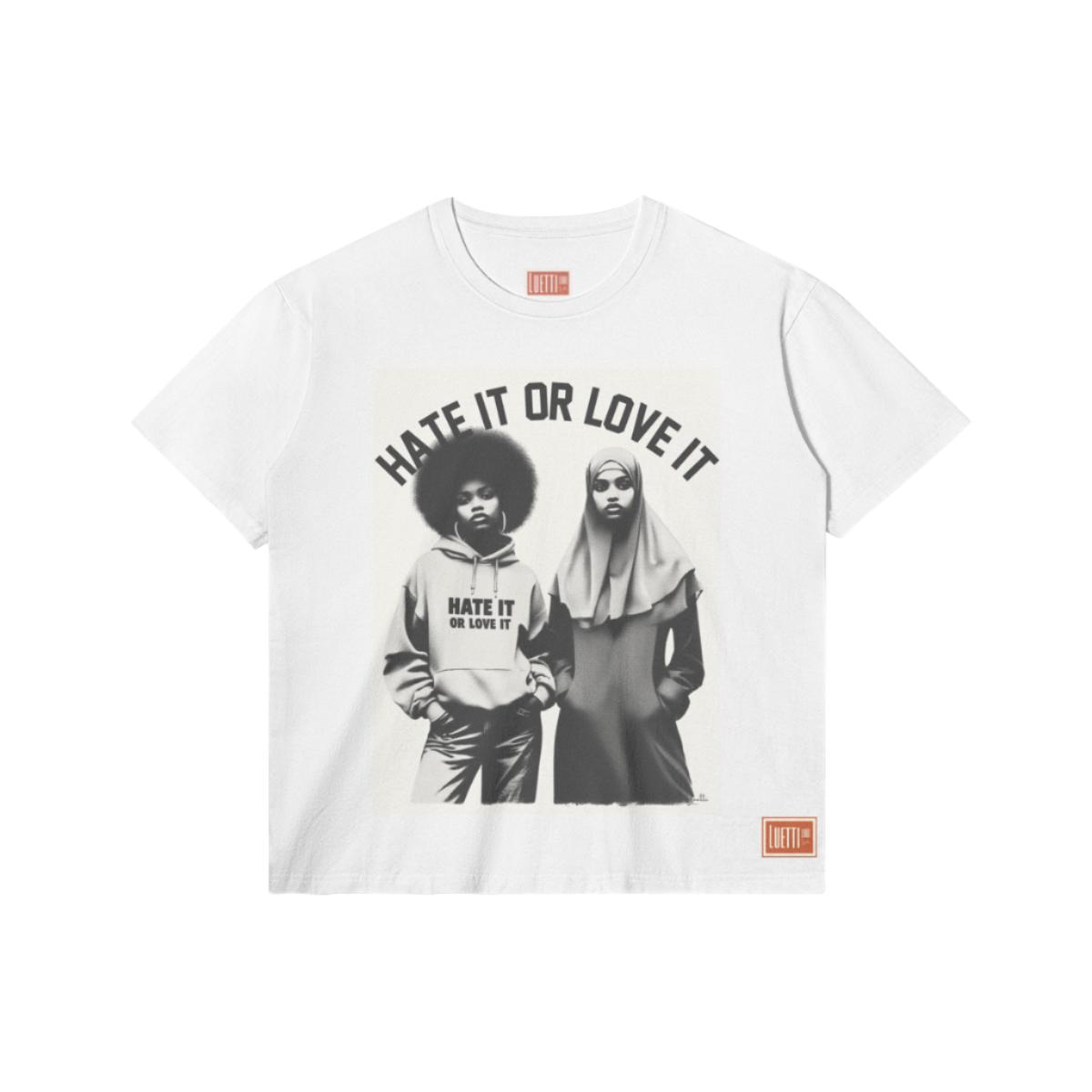 Hate it or Love it Unisex Regular fit Tee - Black and Muslim women