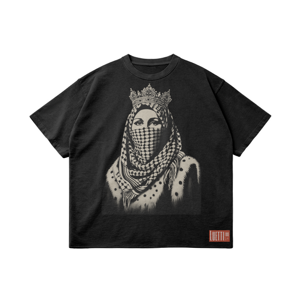 Palestine "Falasteen Queen" Oversized Washed Raw Hem Tee
