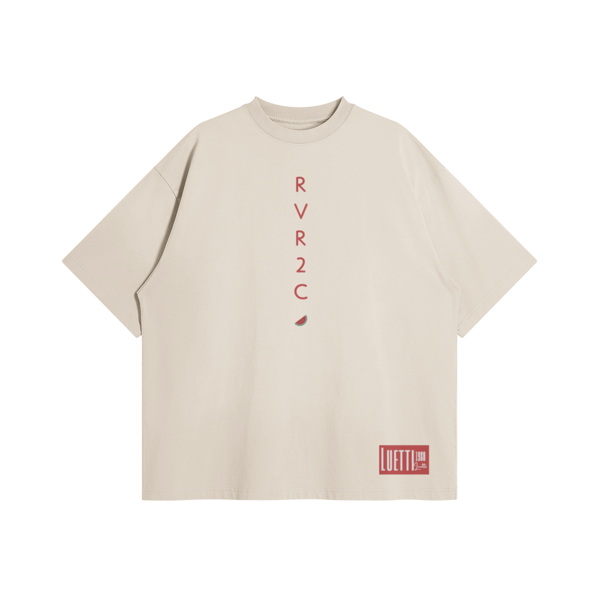 RVR2C Embroidery Sun Faded Oversized Premium Quality T-shirt