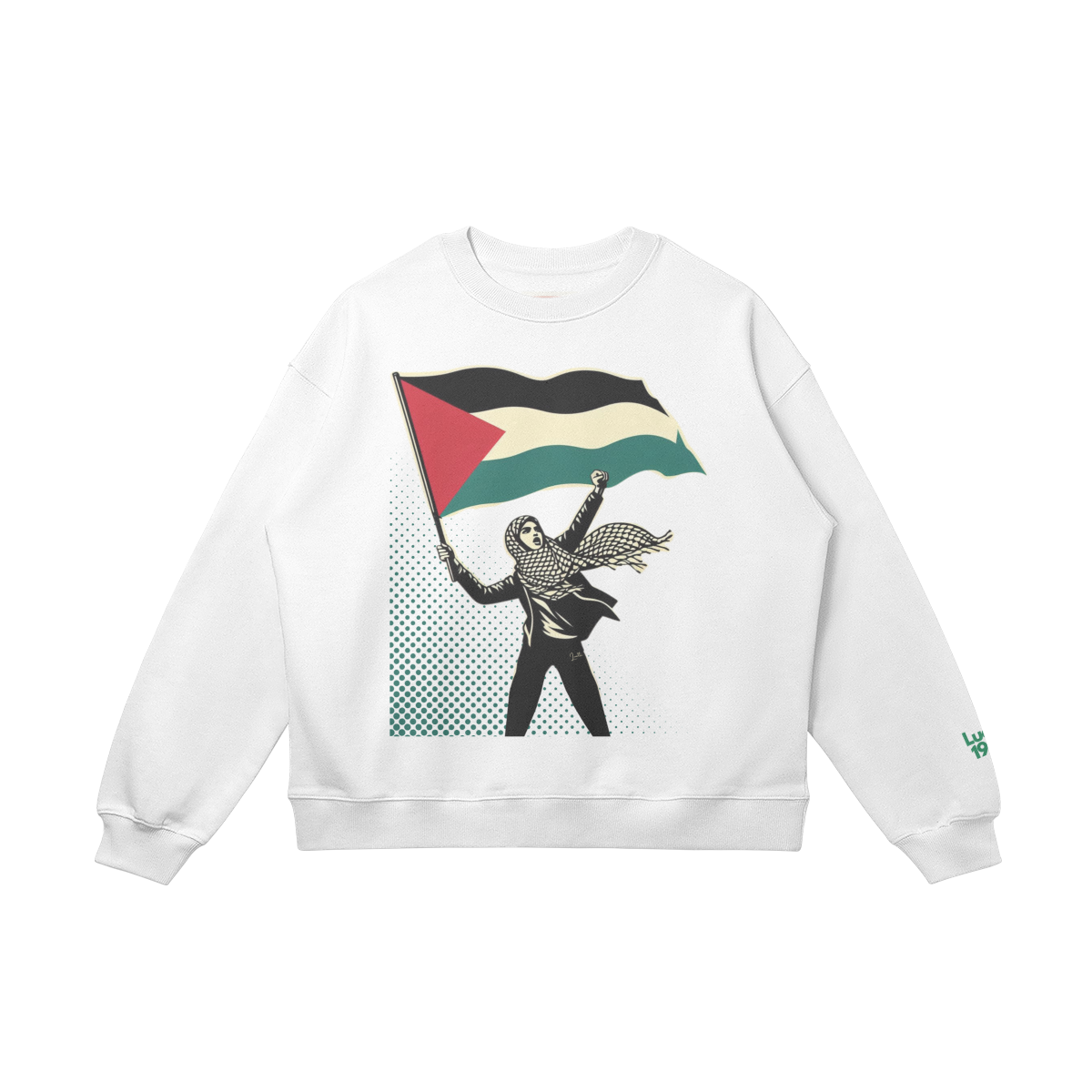 Palestinian Flag Bearer Drop Shoulders Sweatshirt