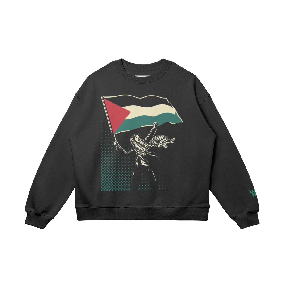 Palestinian Flag Bearer Drop Shoulders Sweatshirt