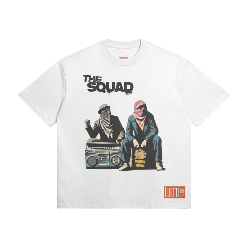 80's retro Palestine Solidarity Squad Super Oversized Heavyweight Tee